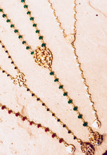 Y-drop rosary necklace ruby