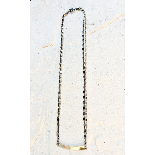 Double Chain Arc Necklace