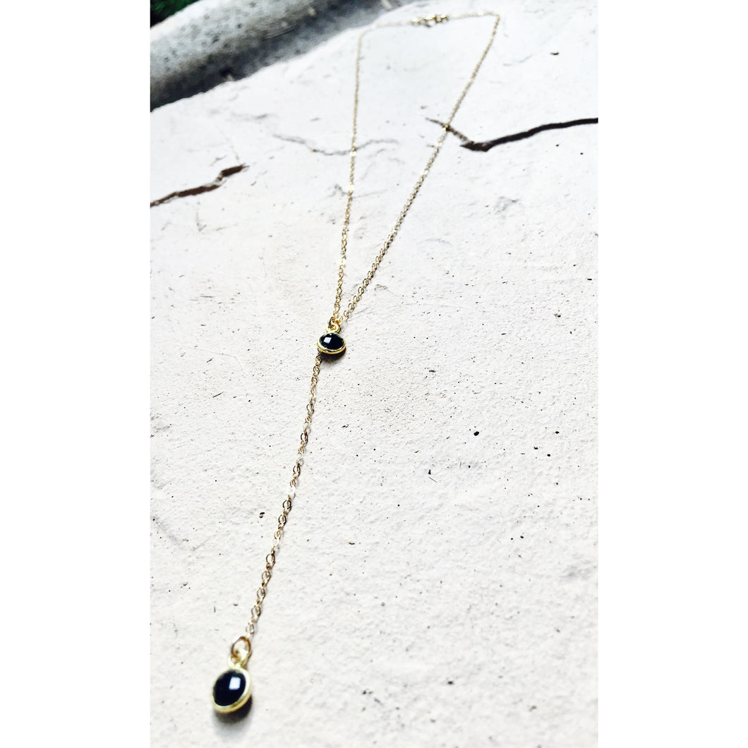 Y-drop necklace onyx