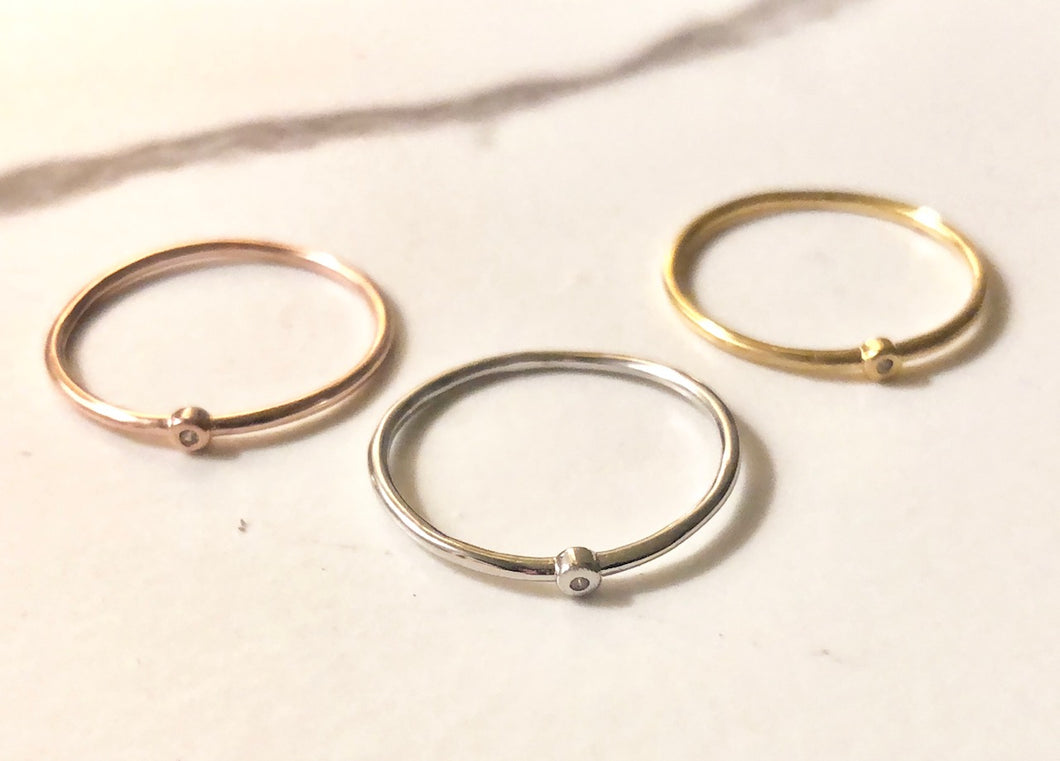 micro crystal band ring